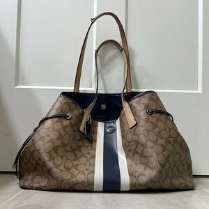 Coach Signature Stripe Carryall Tote